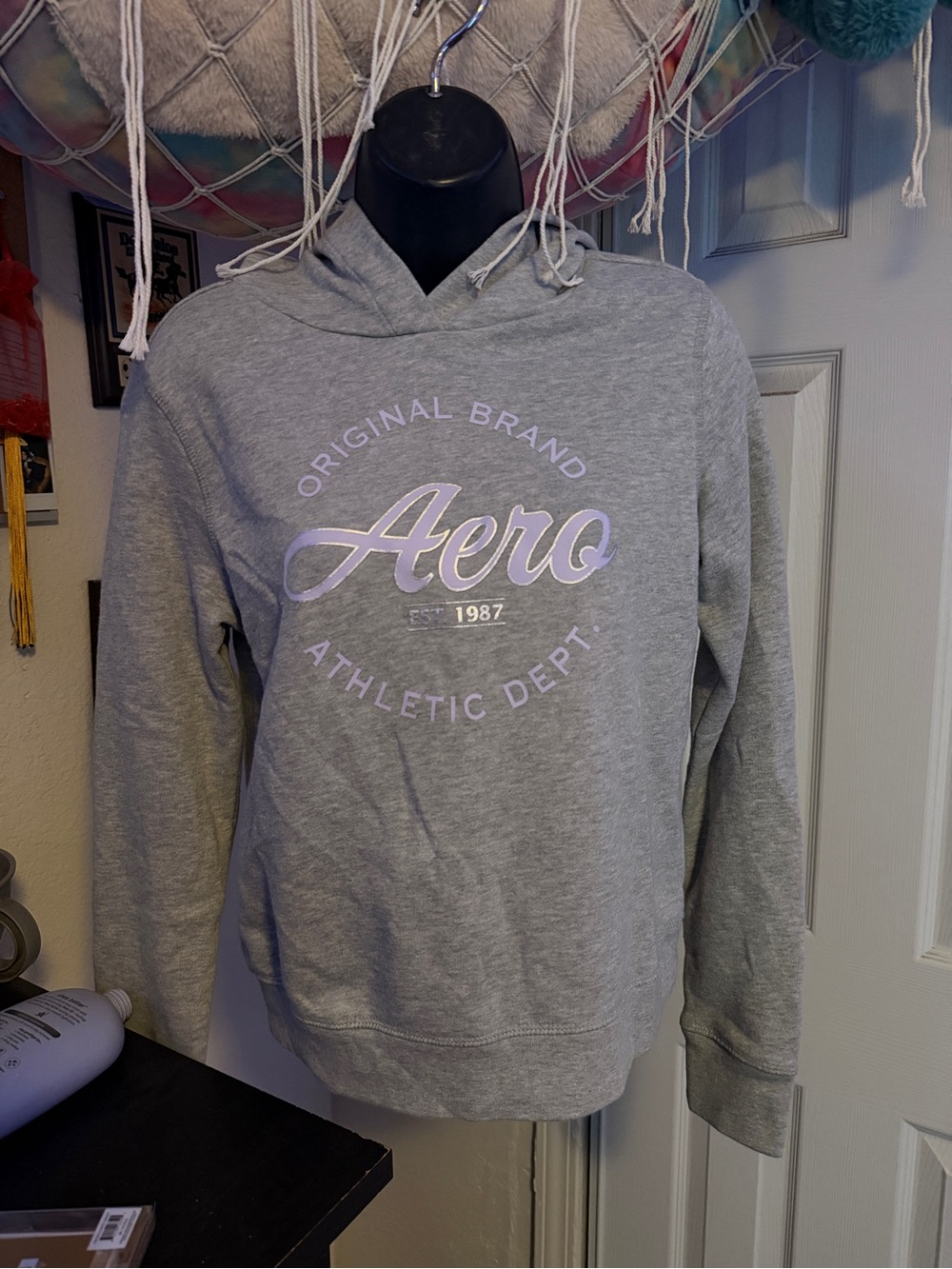 Aeropostale Womans Gray Hoodie Sweatshirt